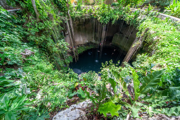 Cénote Chichen itza, une partie d'une des merveilles du monde et patrimoine de l'unesco Yucatan,...