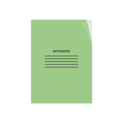 Vector notebooks, single and free in a stack of green cover