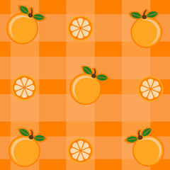 pattern with orange and orange leaves