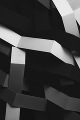 Black and white elements, monochrome abstract background