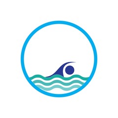 Swim logo template vector icon design