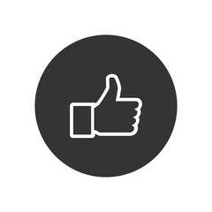 Obraz premium Thumb up vector icon in modern style for web site and mobile app