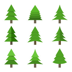 Vector illustration set of Christmas trees
