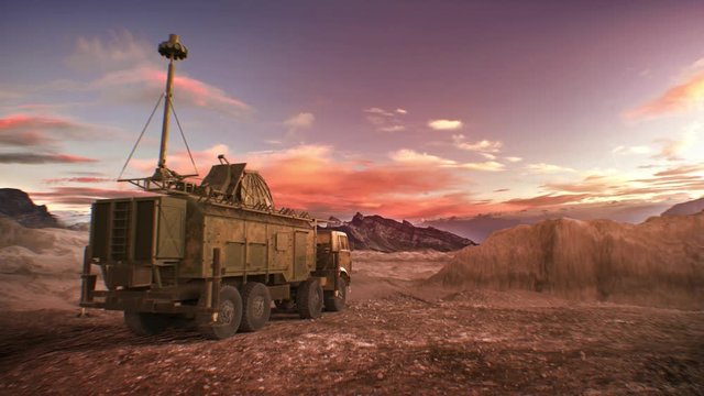 Defense Military Vehicle Scans Territory
