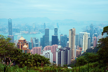 Obraz premium View from Victoria Peak to Hong Kong