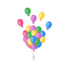 Vector illustration of a bunch of balloons flying up