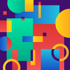 Abstract modern blue backdrop with geometric objects