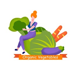 Organic Vegetables Banner, Healthy Food Choice