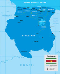 vector map of Suriname