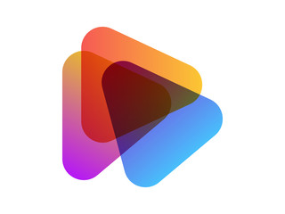 Abstract modern violet, orange, blue element with triangles