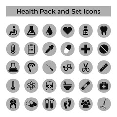 Set Vector Icons, Sign and Symbols Design, Medicine and Health Elements, Pack Collection EPS 10