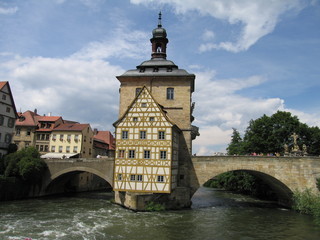 Rathaus auf der Brücke in Bamberg