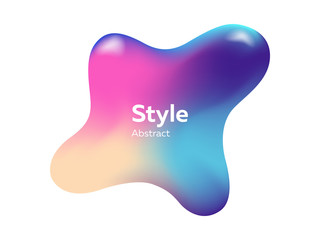 Three dimensional violet, blue, beige, pink abstract element