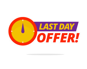 Last day offer badge vector design for social media promotion poster design.