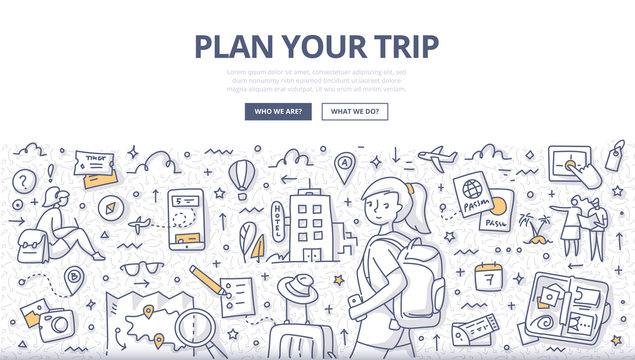 Plan Your Trip Doodle Concept