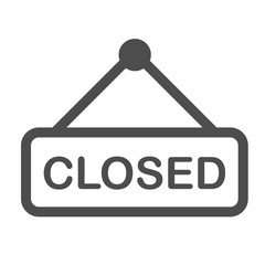 nameplate closed icon isolated on white background. store nameplate closed flat icon for web, mobile and user interface design