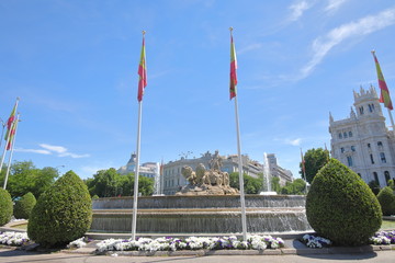 Fototapeta premium Cibeles fountain cityscape Madrid Spain