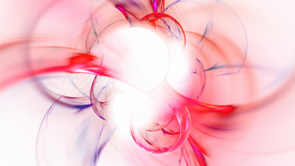 3D rendering abstract white fractal light background