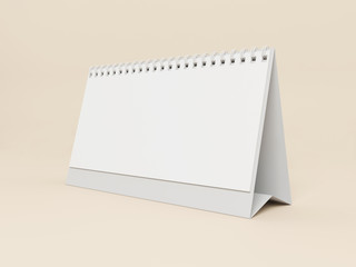 Blank desk calendar on a beige background