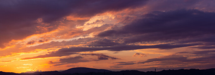 Colorful Sunset in the mountains.