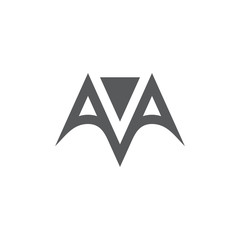 Fototapeta premium letter ava simple geometric logo vector