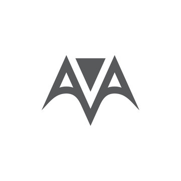 letter ava simple geometric logo vector