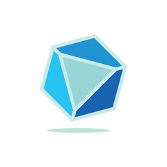 3d gem simple geometric symbol logo vector