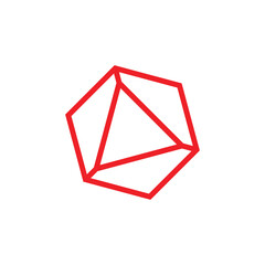 3d gem simple geometric symbol logo vector