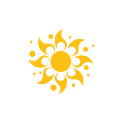 sun curves swirl geometric warm hot symbol vector