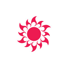 sun curves swirl geometric warm hot symbol logo vector