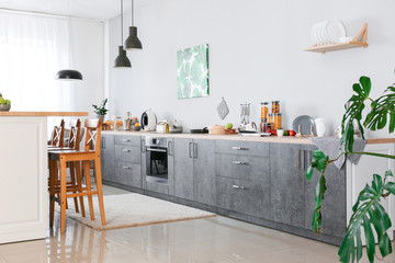 Interior of modern comfortable kitchen