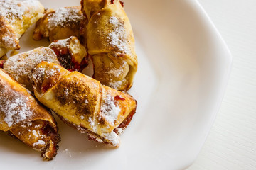 Appetizing bagels, pastries.