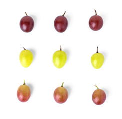 Tasty fresh grapes on white background