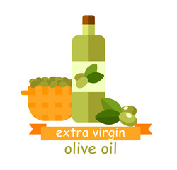 Extra Virgin Olive Oil Banner, Natural Product.