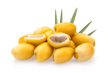 date palm with leaf isolated on white background. full depth of field