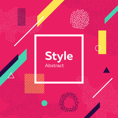 Abstract modern pink background with geometric figures. Dynamical colored forms and lines. Futuristic abstract banners with various geometric shapes. Template for logo, flyer, presentation