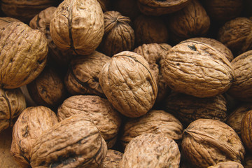 Natural walnuts in the shell