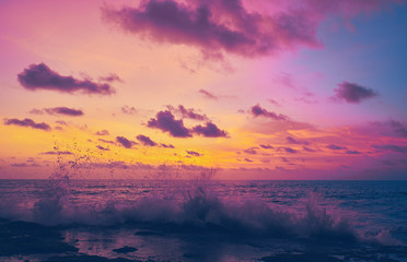 Landscape. Sunset over the Indian Ocean