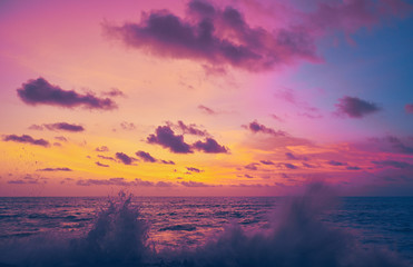 Landscape. Sunset over the Indian Ocean