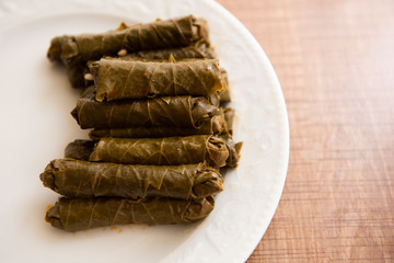 Sarma is a Turkish Traditional famous food on grape leaves