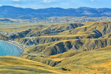 beautiful mountains and sea views in Crimea. Landscape.