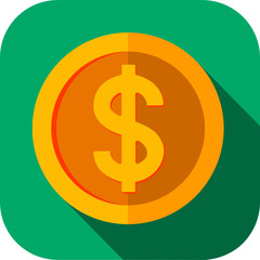 dollar Coins icons isolated flat design, Business and money concept design.vector