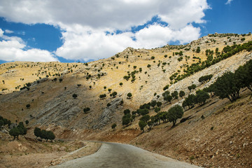 Turkey: the road to Nemrut Dagi, Mount Nemrut, on whose summit in 62 BCE King Antiochus I Theos of Commagene built a tomb-sanctuary flanked by huge statues of him and Greek, Armenian and Median gods