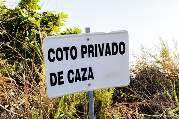 Coto Privado De Caza señal