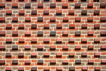 Texture of a beautiful red brick wall. Backgrounds. T