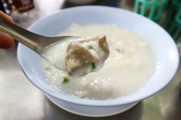 rice gruel, rice porridge or congee