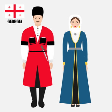 Georgians in national dress