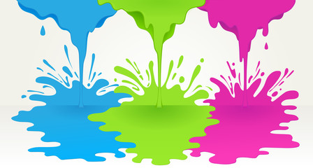 Paint flowing down to the floor. Background with space for text.