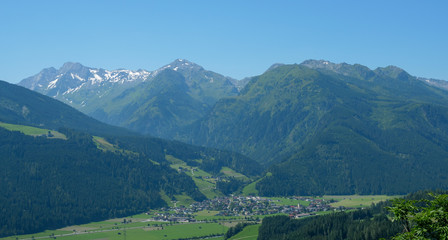 Obraz na płótnie Canvas Landscape in the Tyrol Alps mountains in Austria, at the ferleiten Park