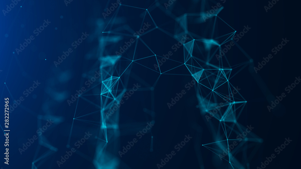Poster abstract blue digital background. big data visualization. science background. big data complex with 